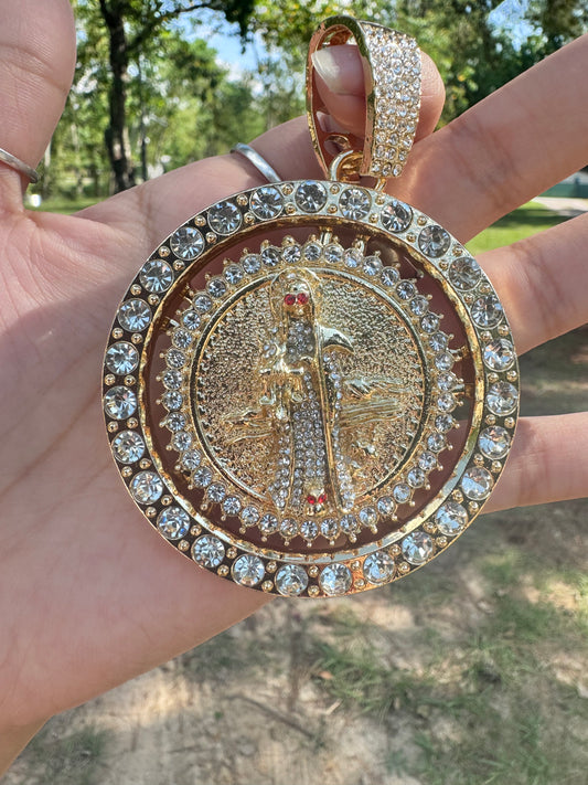 Santa Muerte Roulette Pendant