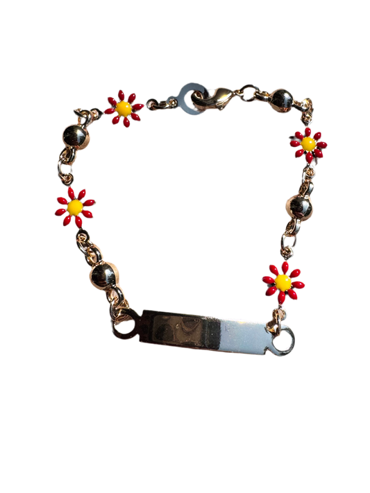 Red Flowers Baby Bracelet Esclava