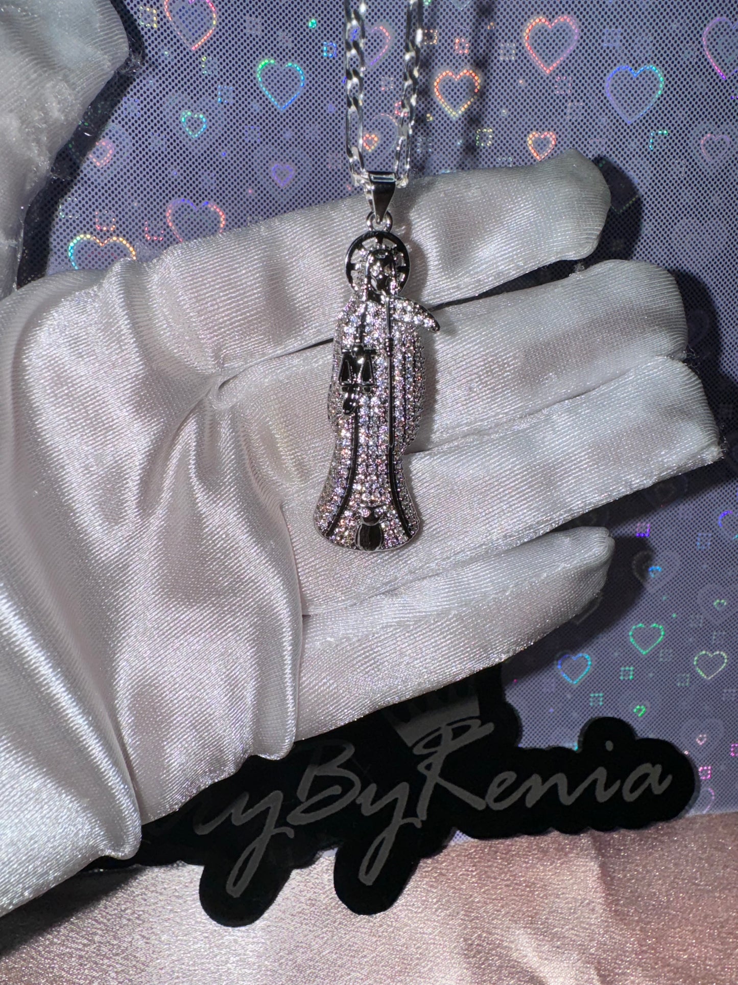 Silver Santa Muerte Necklace