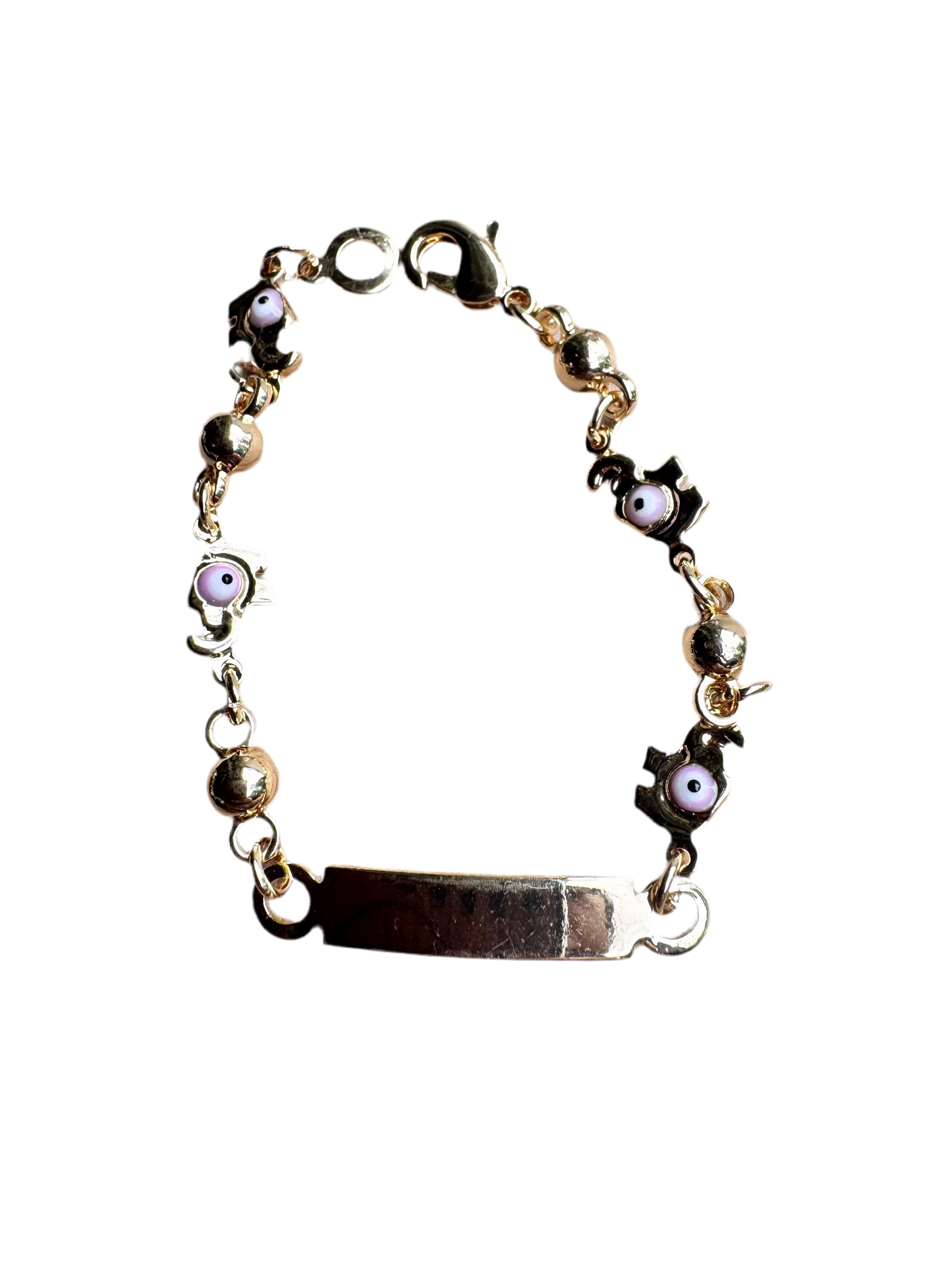 Pink Elephants Evil Eye Baby Bracelet Esclava