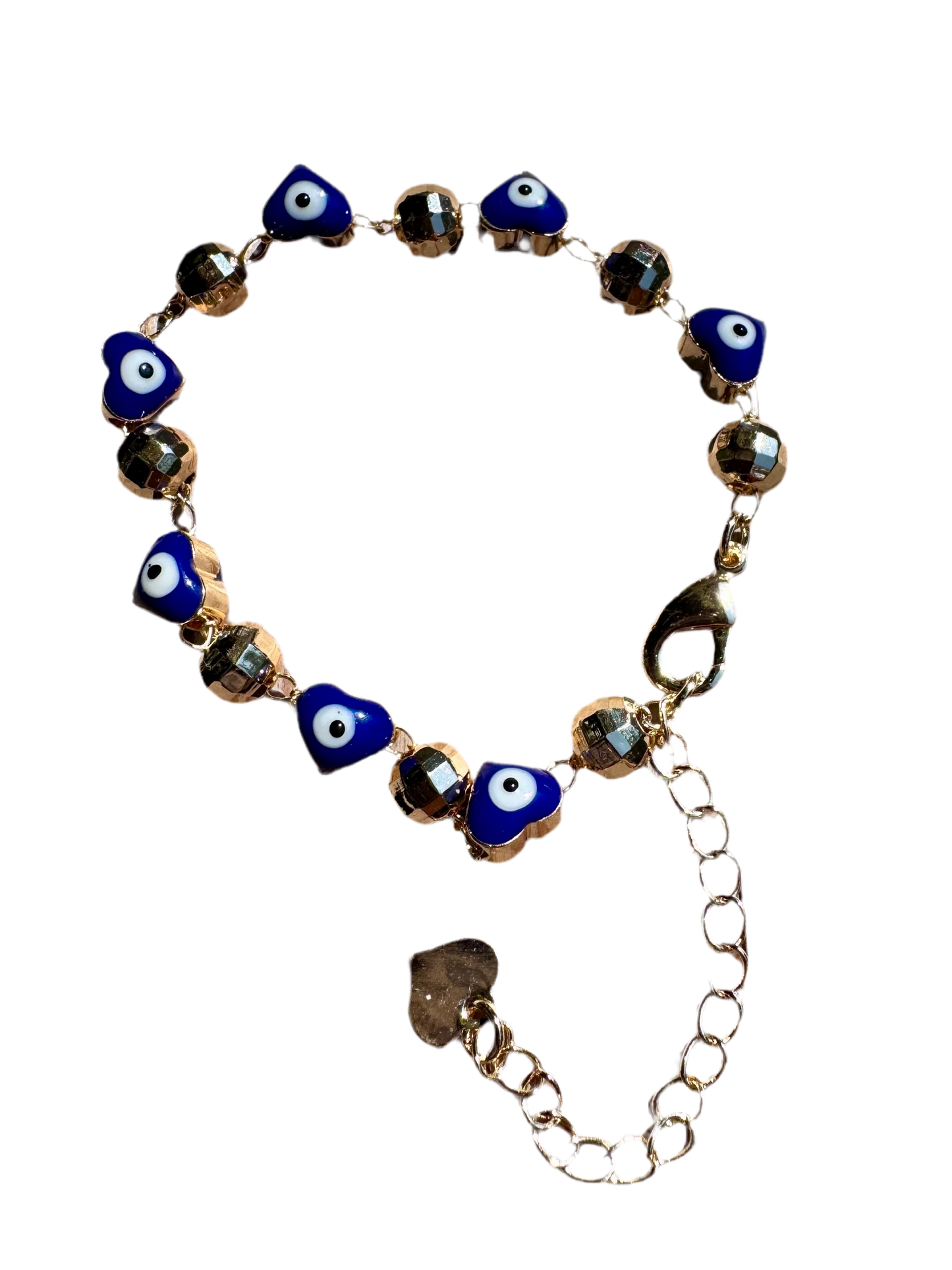 Blue Heart Evil Eye Baby Bracelet