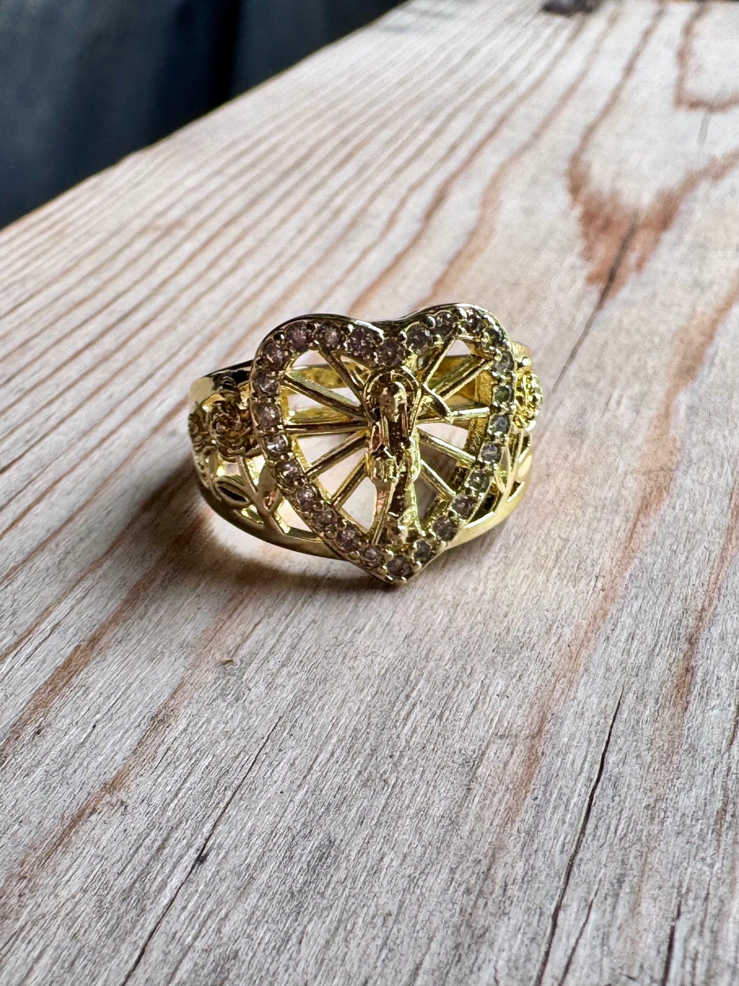 Santa Muerte Heart Adjustable Ring