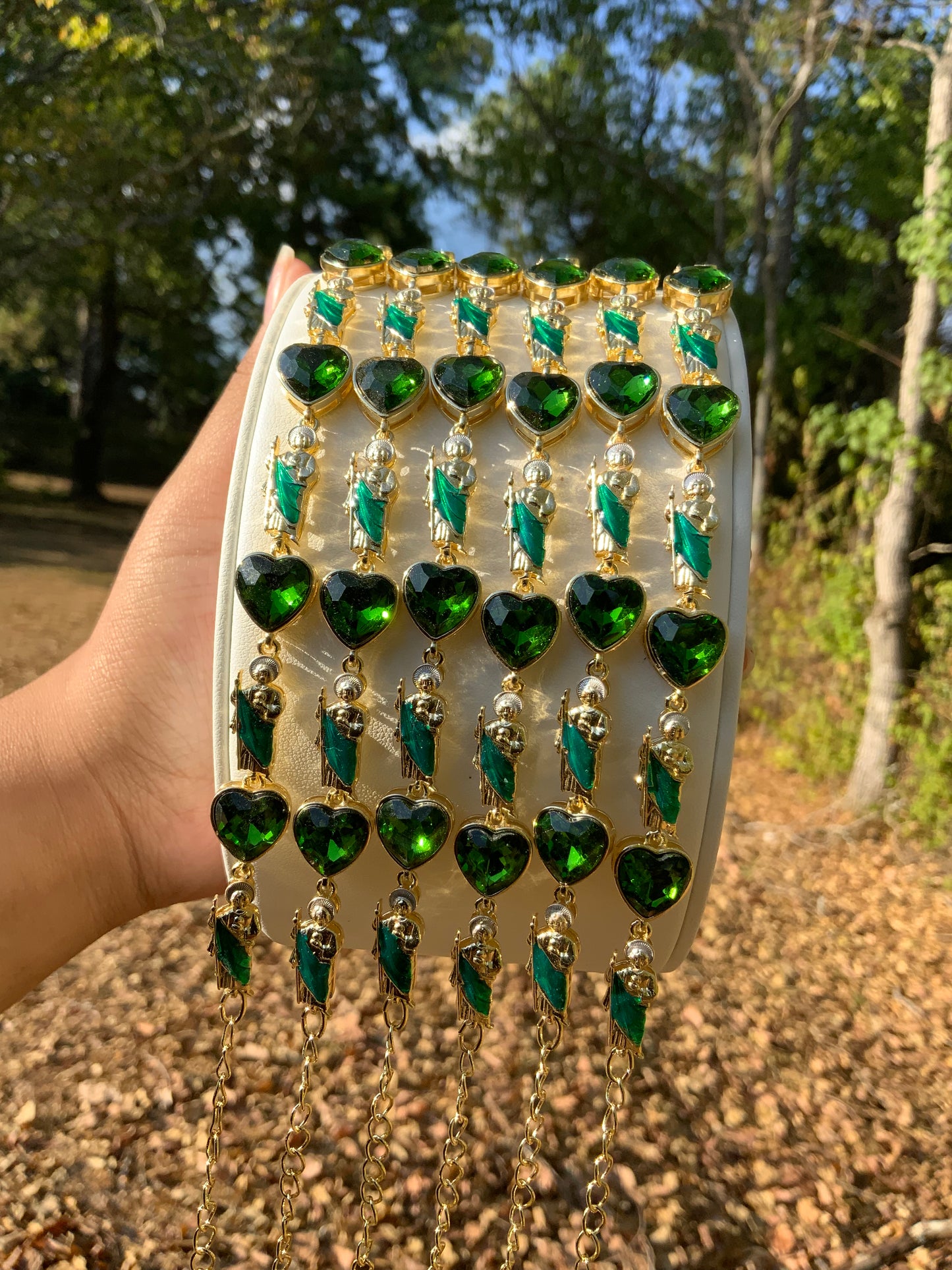 San Judas Corazón verde Bracelet