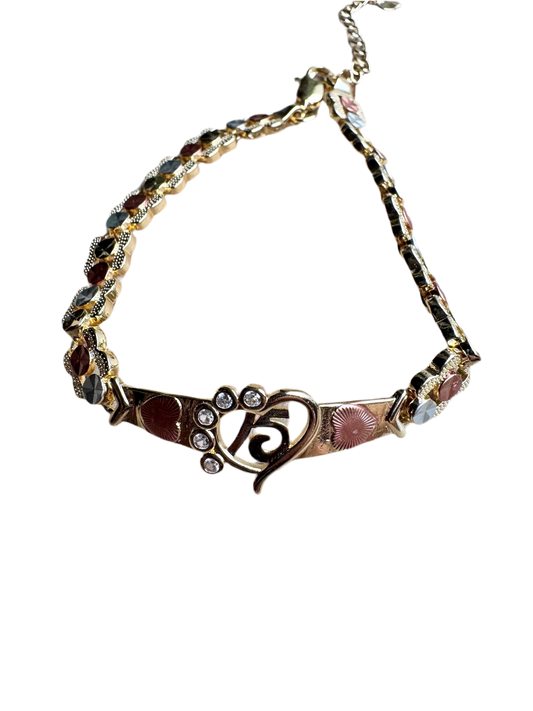 Quinceañera Heart Plate Esclava