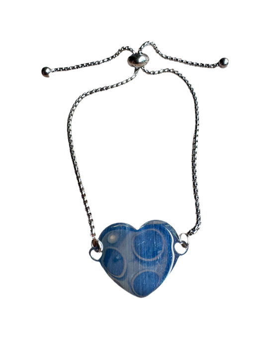 Heart Silver Adjustable Personalized Bracelet