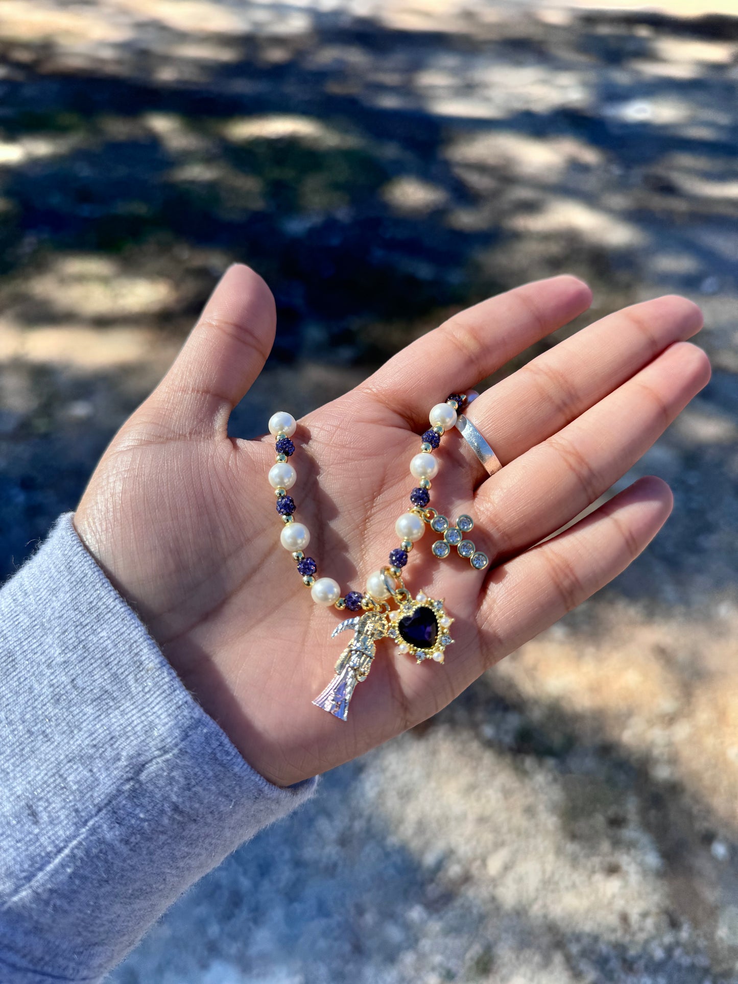 Santa Muerte Pearl Bracelet