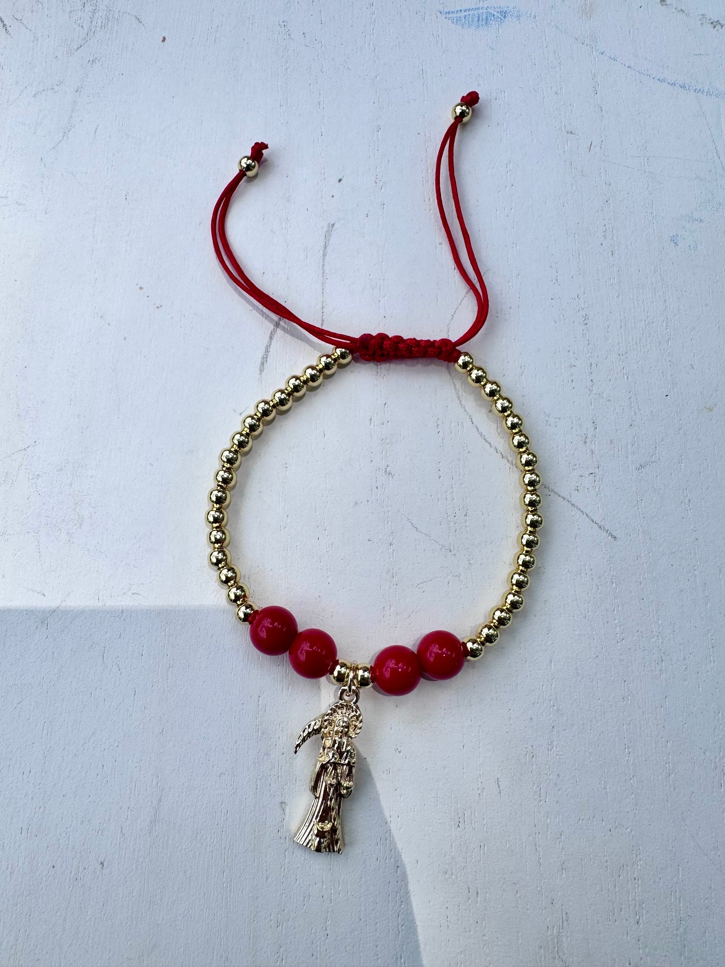 Santa Muerte Dorada Adjustable Bracelet