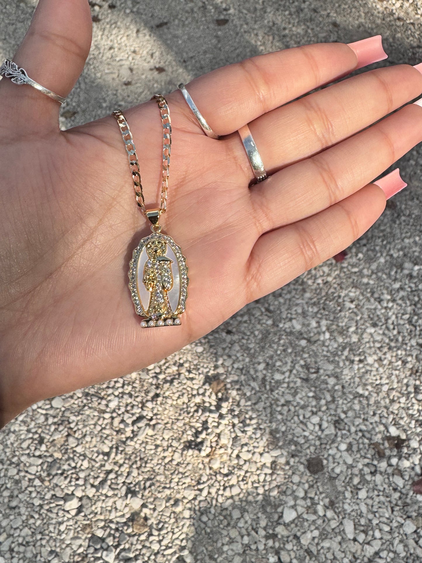 Santa Muerte Bonita Medalla Necklace