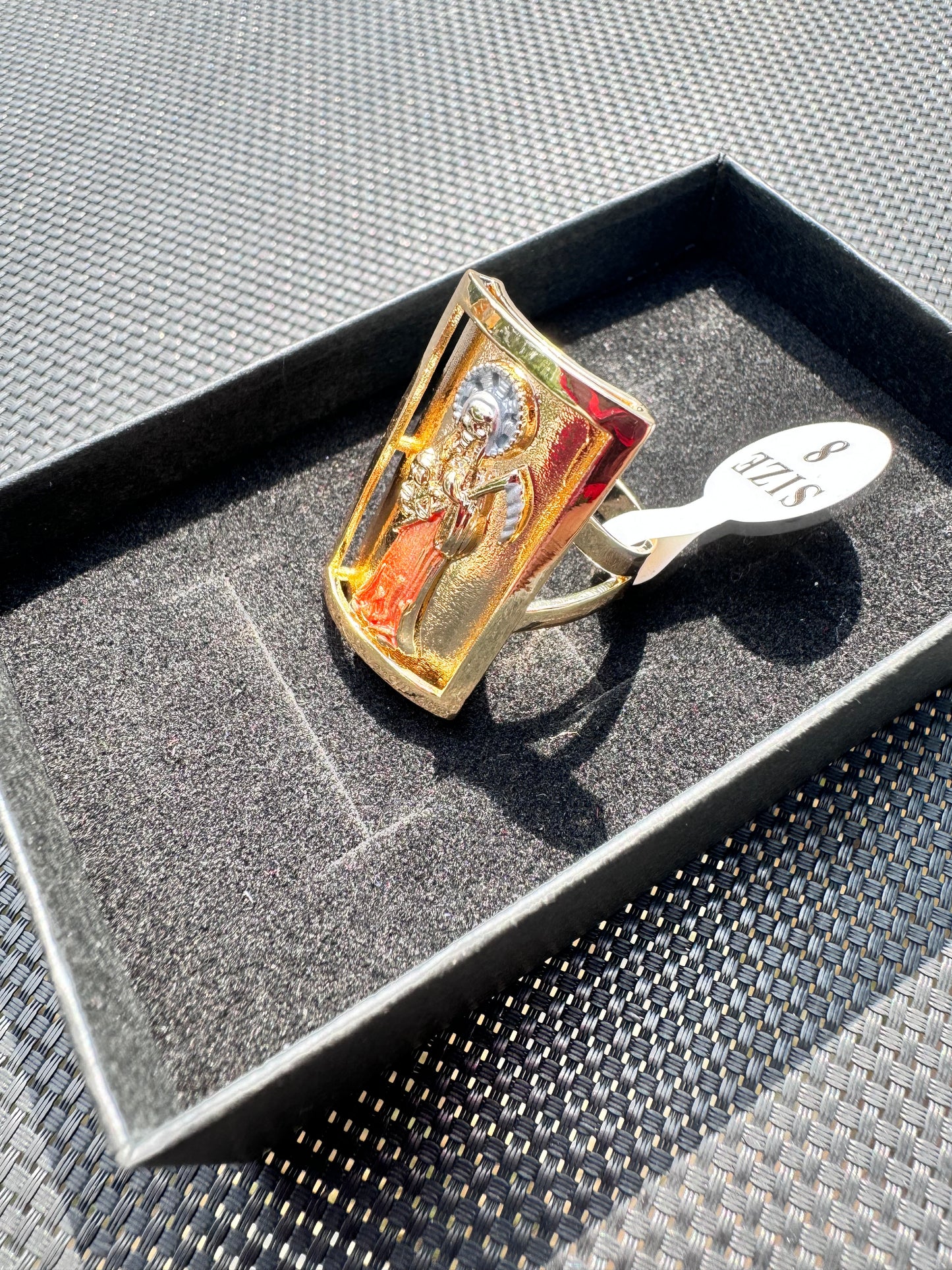 Santa Muerte Rose Gold Ring