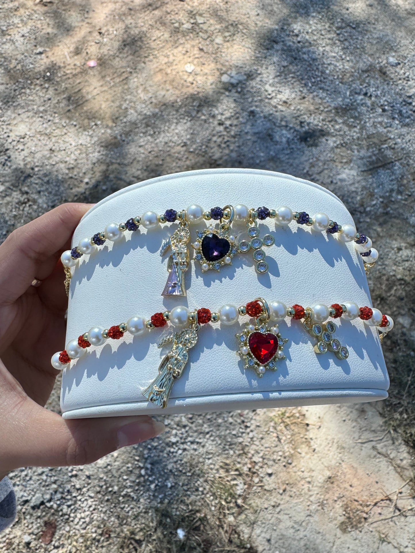 Santa Muerte Pearl Bracelet