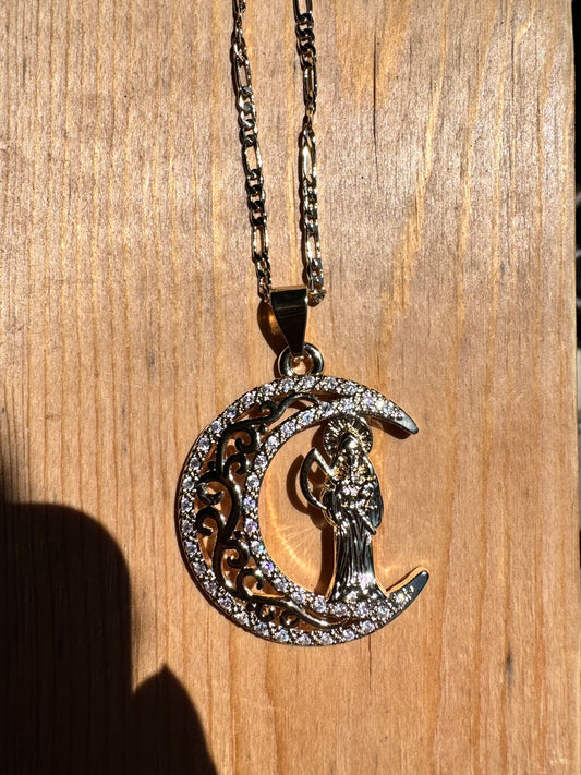 Santa Muerte Luna Necklace