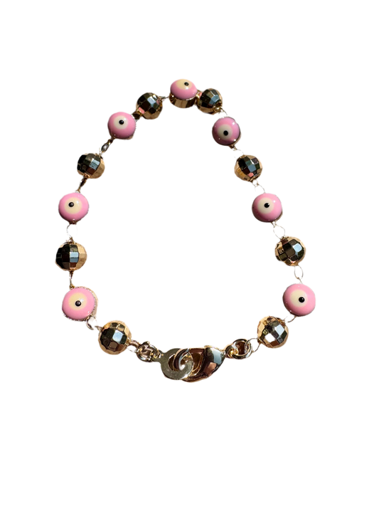 Pink Evil Eye Baby Bracelet