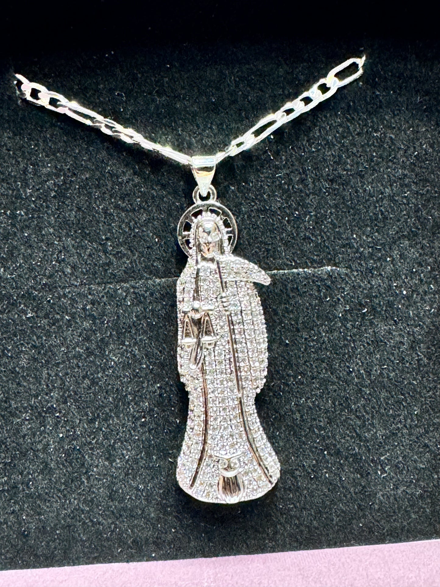 Silver Santa Muerte Necklace