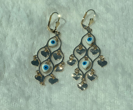 Corazones Evil Eye Earrings