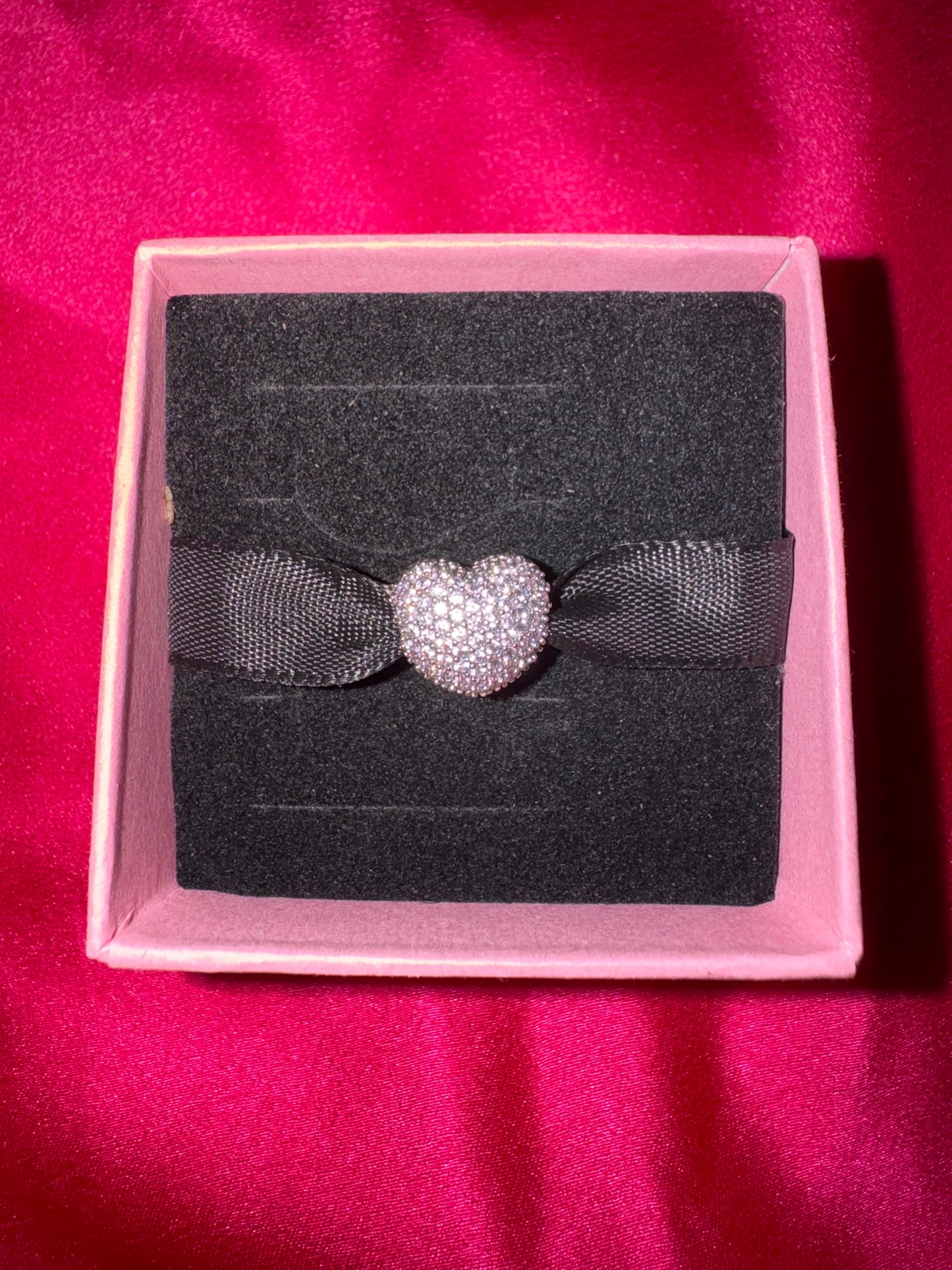 Pink Iced Heart Charm