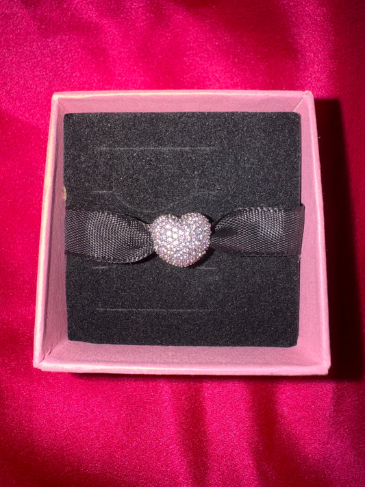 Pink Iced Heart Charm