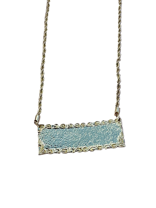 Engraved Name Plate Rope Necklace