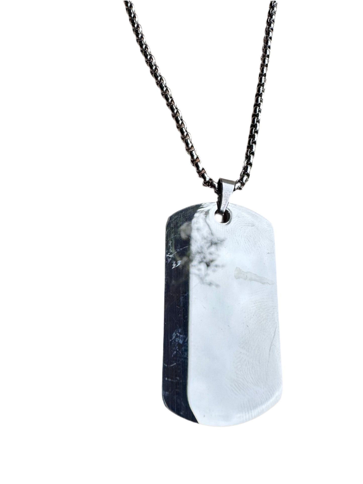 Tag Silver Personalized Necklace
