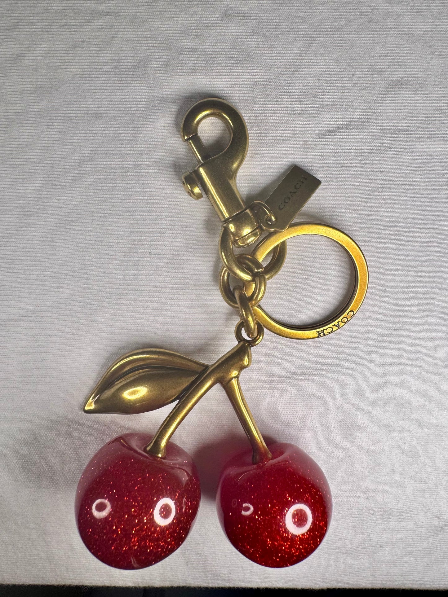 Luxury Red/Gold Cherry Keychain