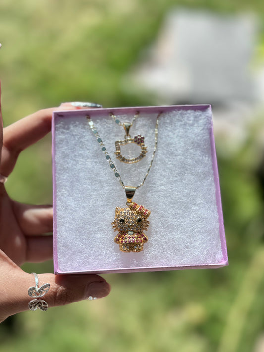 Kitty Pink Necklace Set