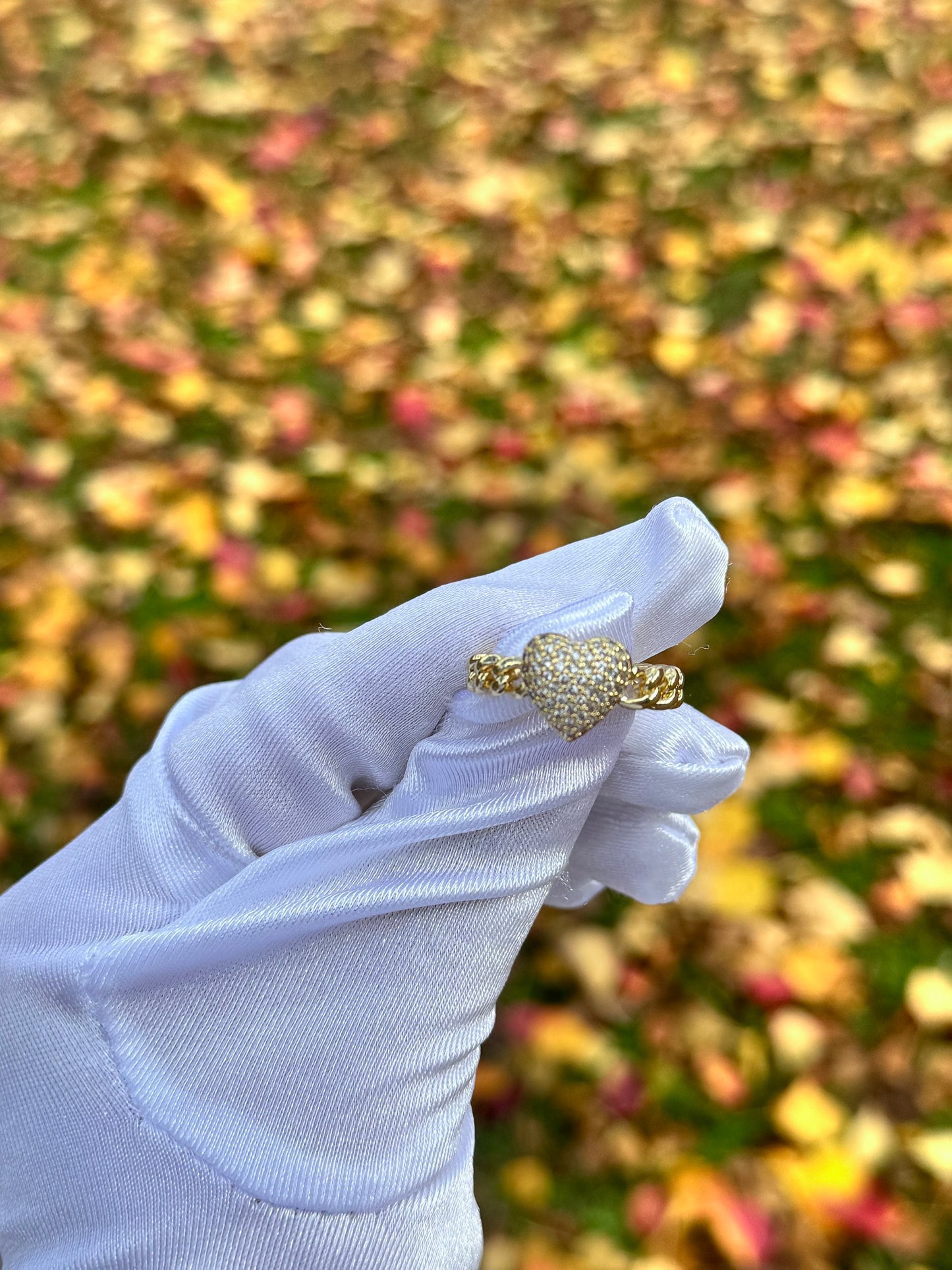 Golden Link Heart Ring
