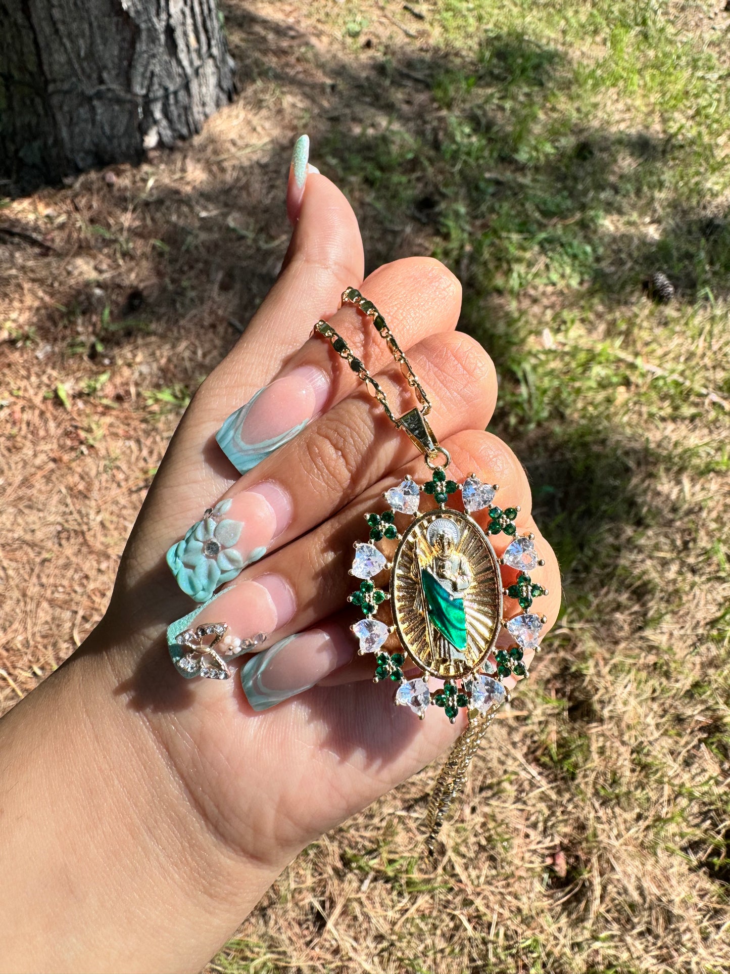 San Judas Corazones Oval Medalla