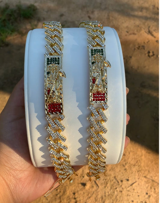 Santa Muerte Tricolor Iced Out Esclava