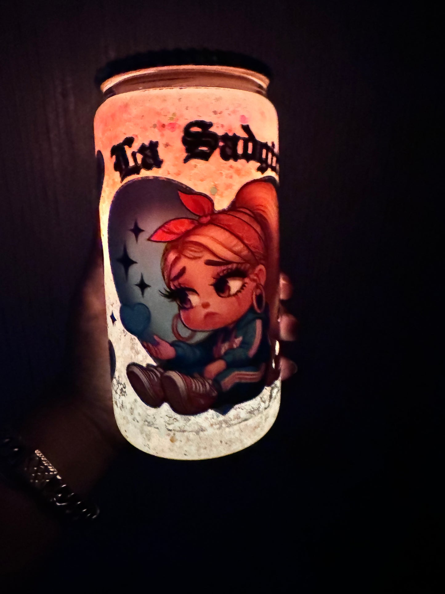 La Sad Girl Orange Snowglobe Cup