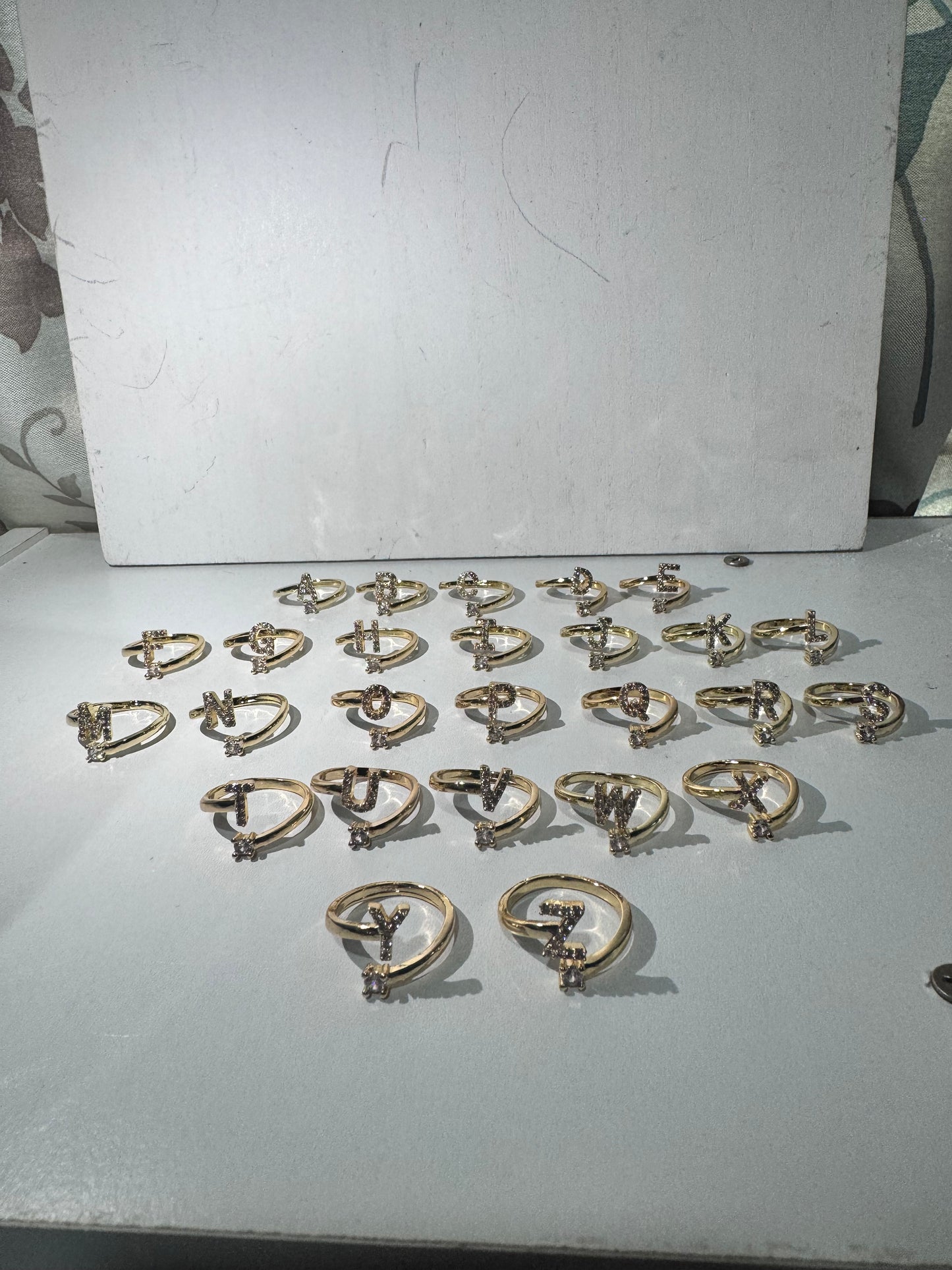 Initial Letter Adjustable Ring