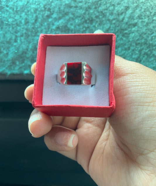 Red Marble Ring (Size 9)