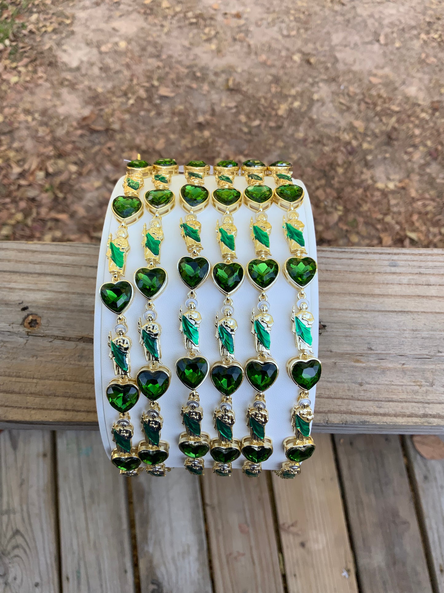 San Judas Corazón verde Bracelet