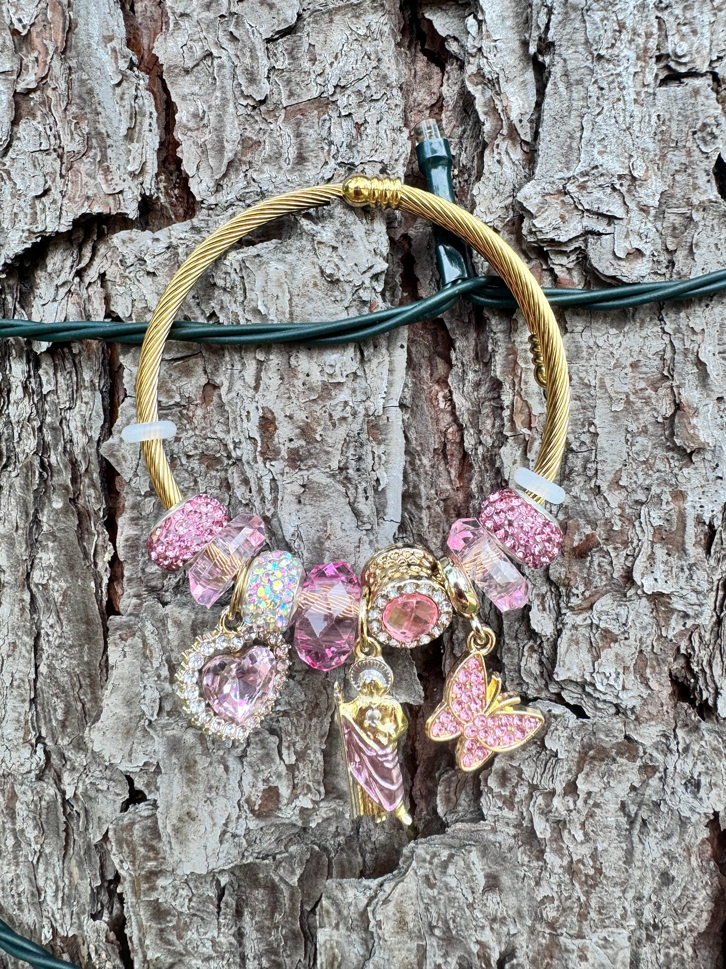 San Judas Corazón Rosa Pandora Bracelet