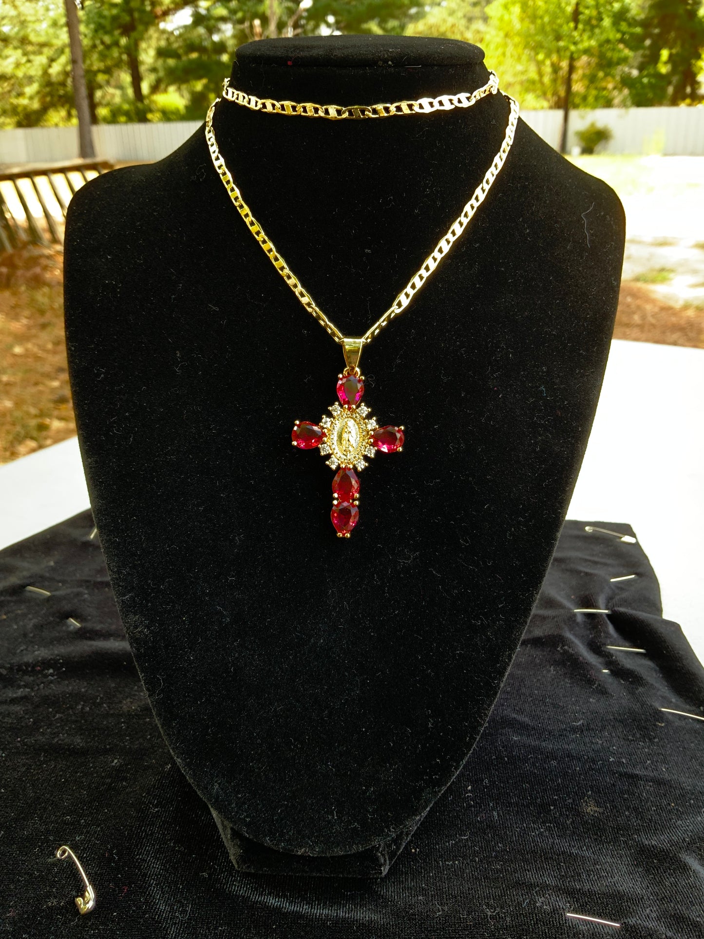 Hot Pink Virgencita Cross