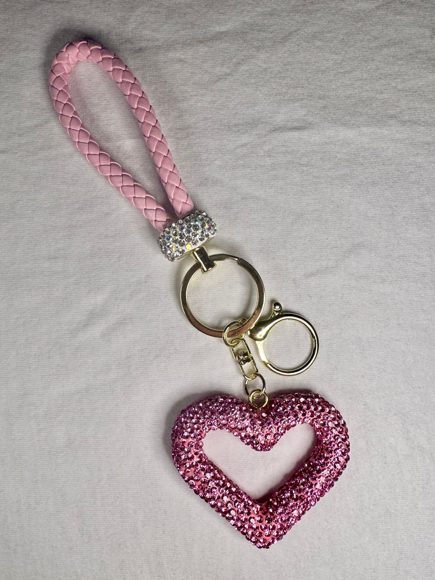 Pink Heart Keychain Wristlet