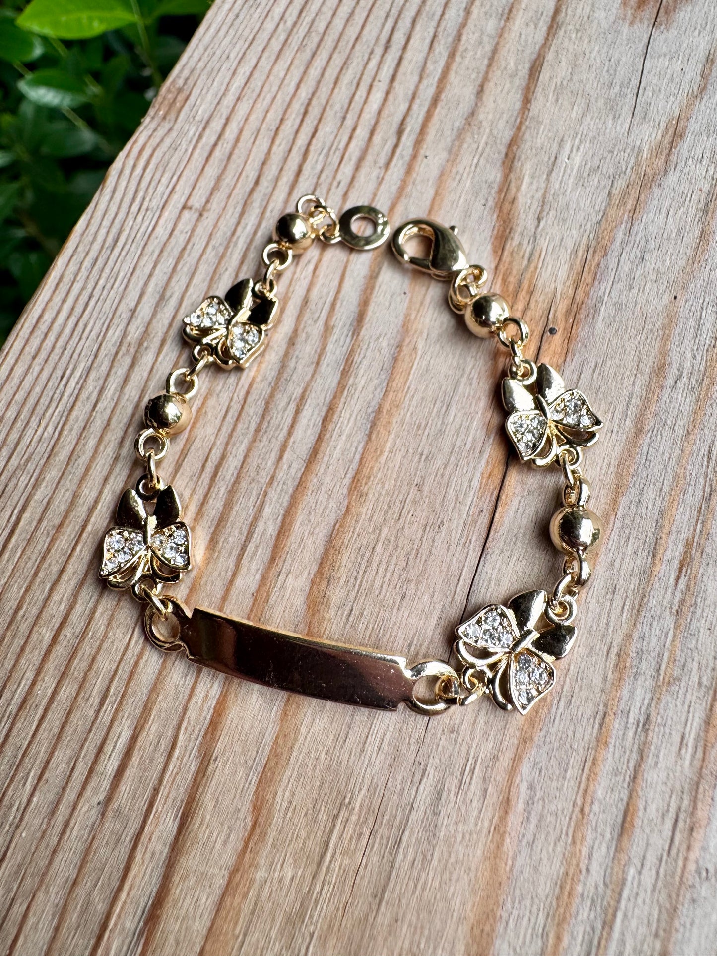 White Butterflies Baby Bracelet Esclava