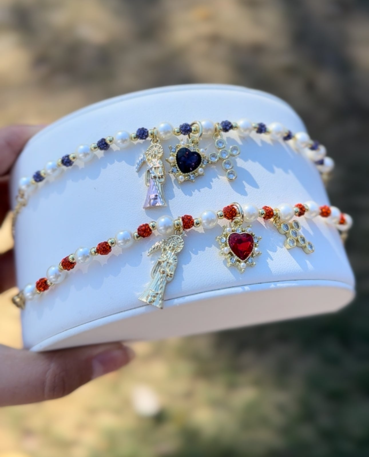 Santa Muerte Pearl Bracelet