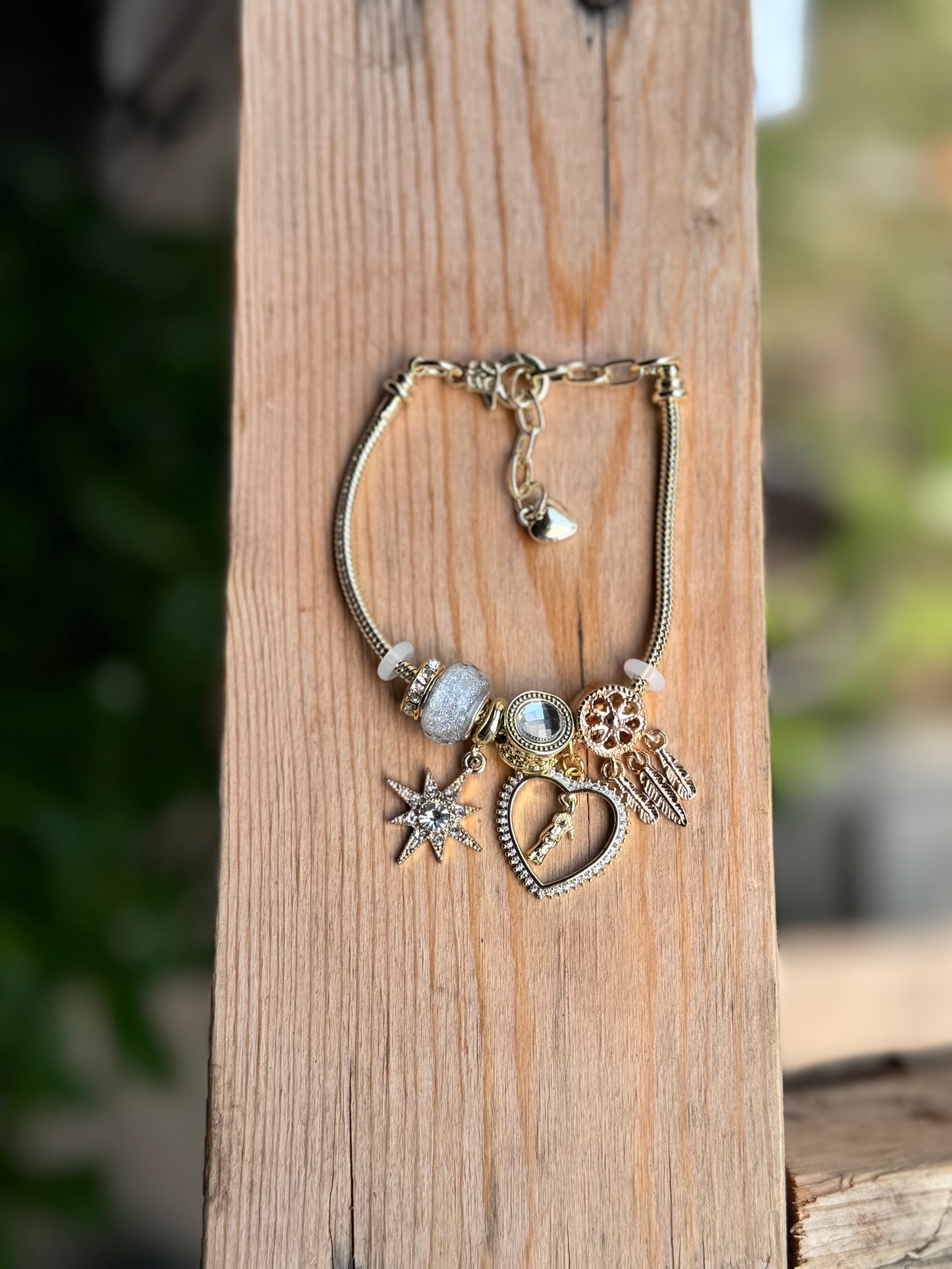 Santa Muerte Gold Sparkle Elegant Bracelet