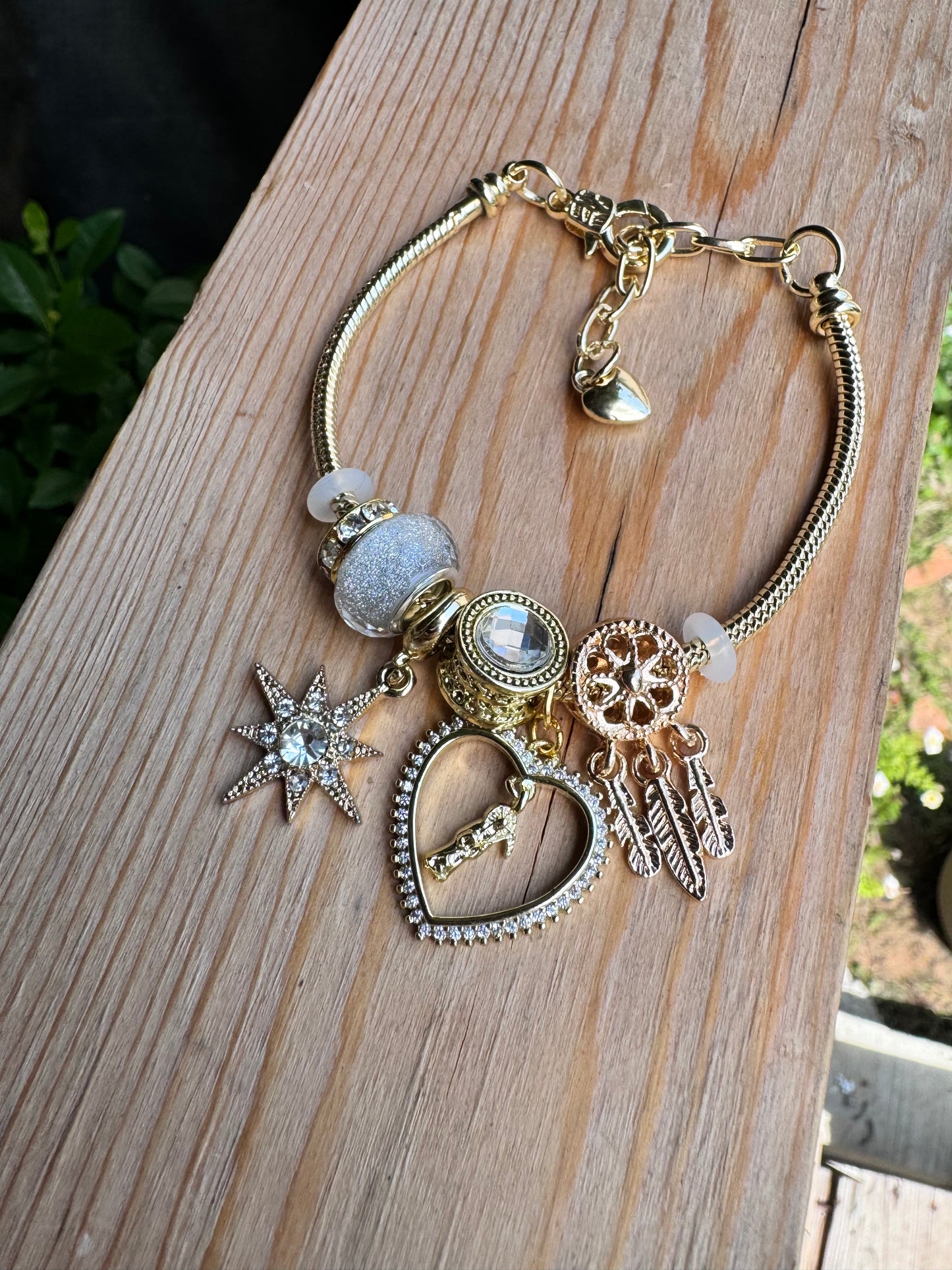 Santa Muerte Gold Sparkle Elegant Bracelet
