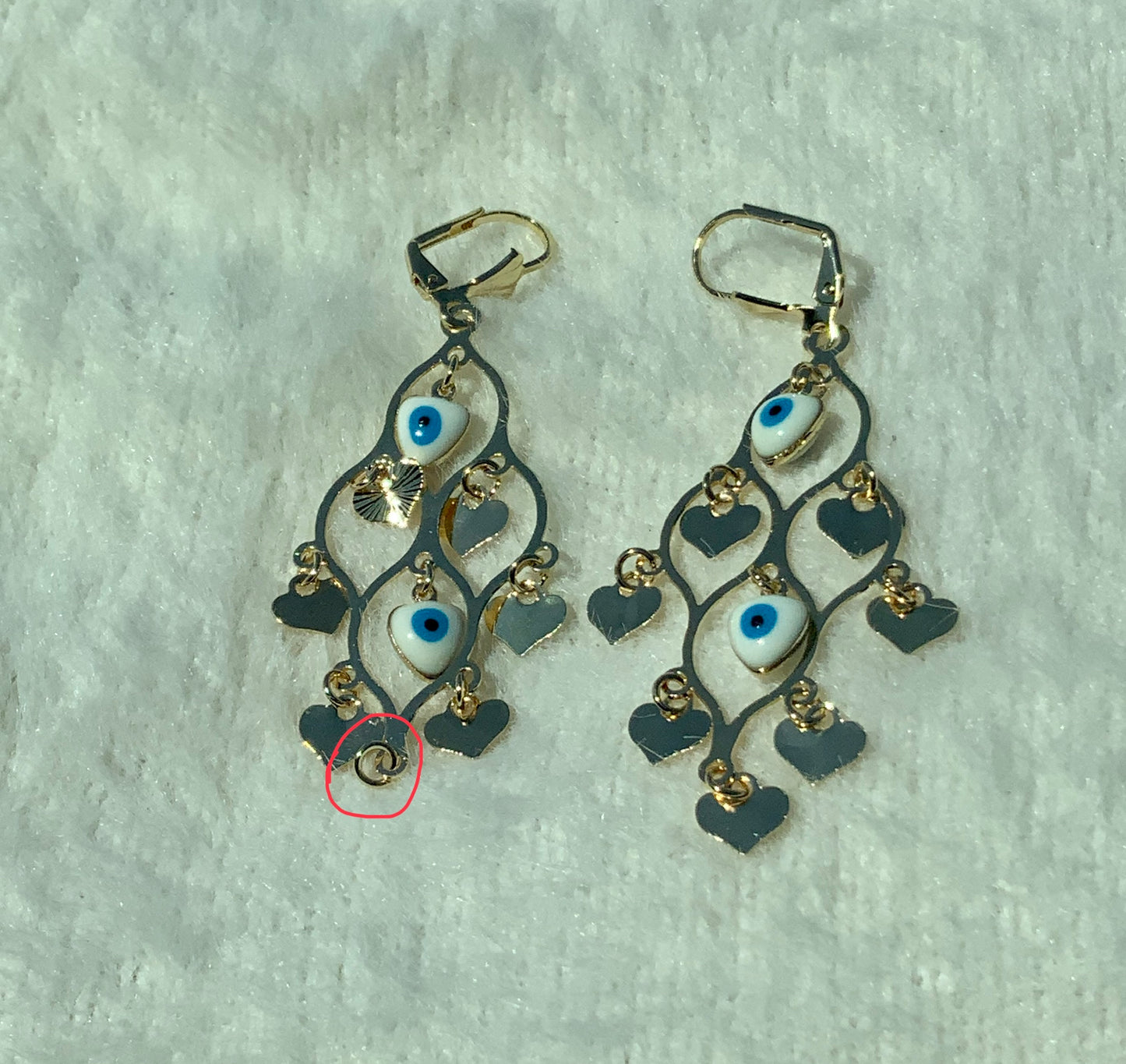 Corazones Evil Eye Earrings