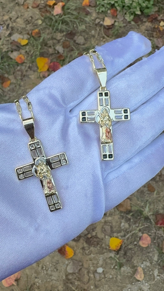 Santa Muerte Cross Necklace