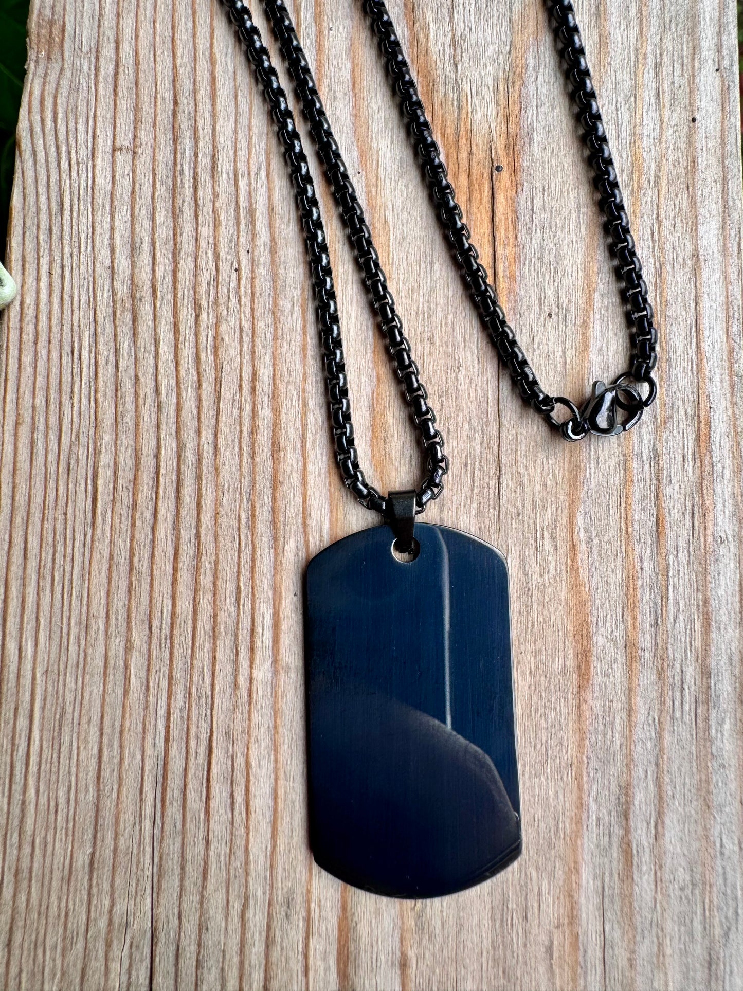 Tag Black Adjustable Necklace