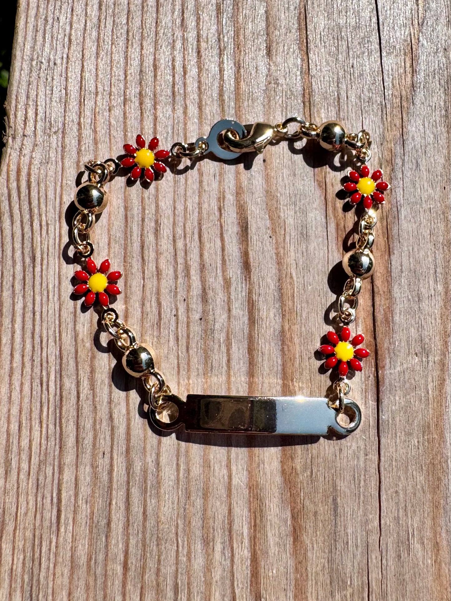 Red Flowers Baby Bracelet Esclava