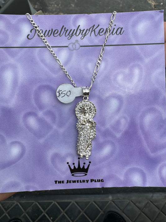 Small Iced Out San Judas Pendant