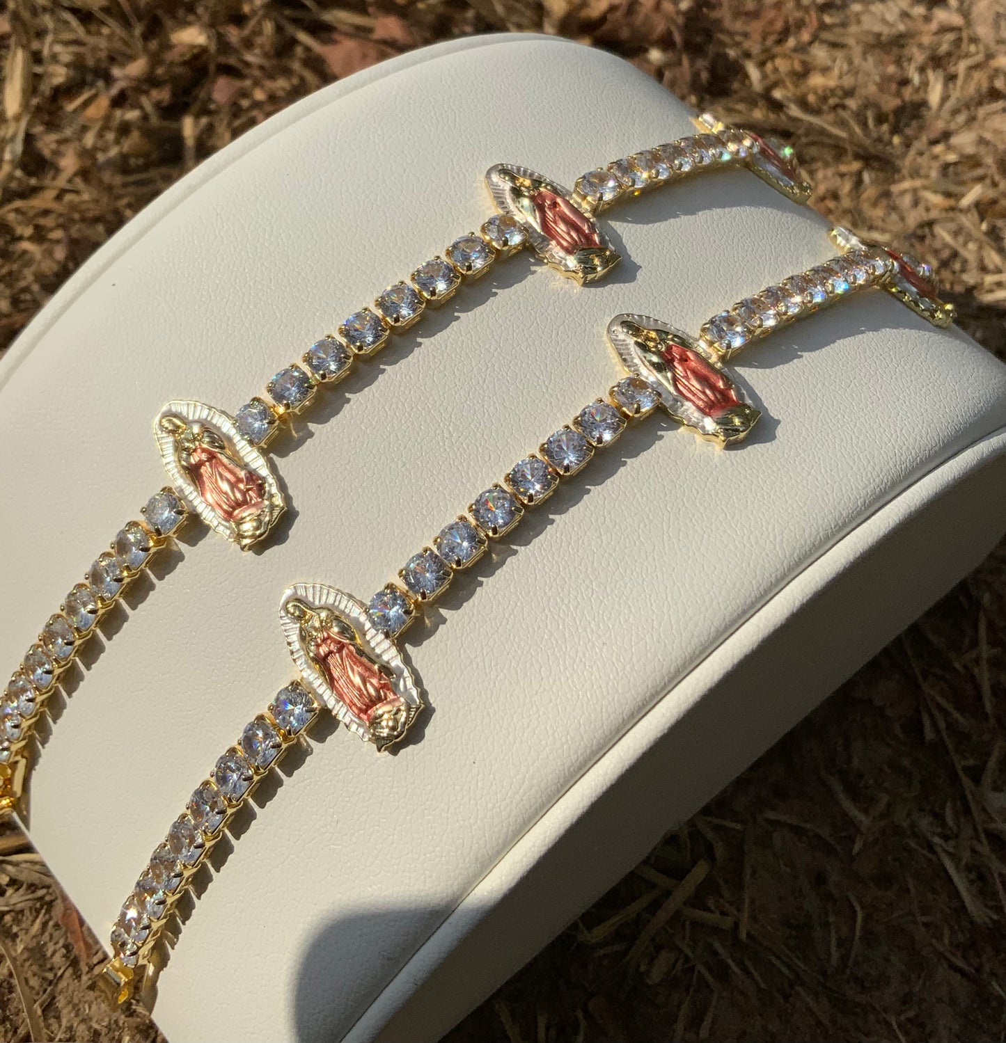 Virgencita Rose Gold Tennis Bracelet
