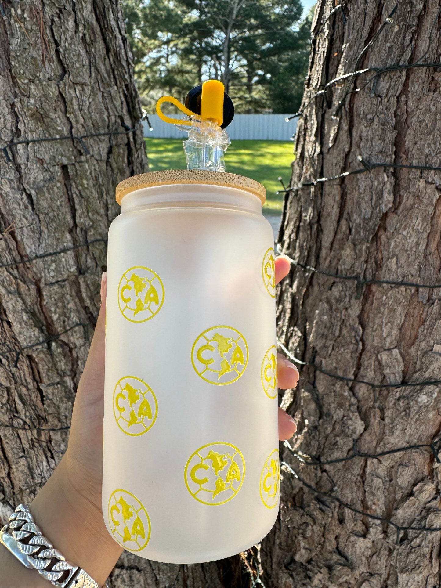 Club America Frosted Glass Cup