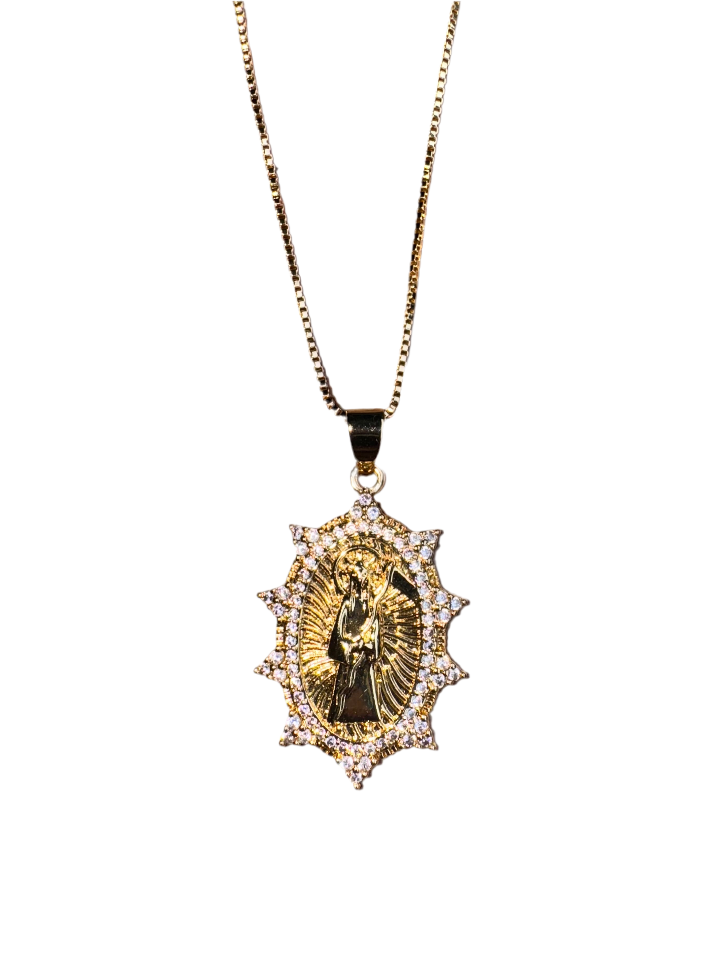 Santa Muerte Sol Medalla Necklace
