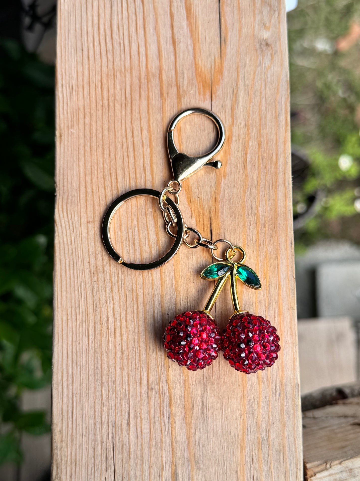 Pretty Red Cherry Keychain