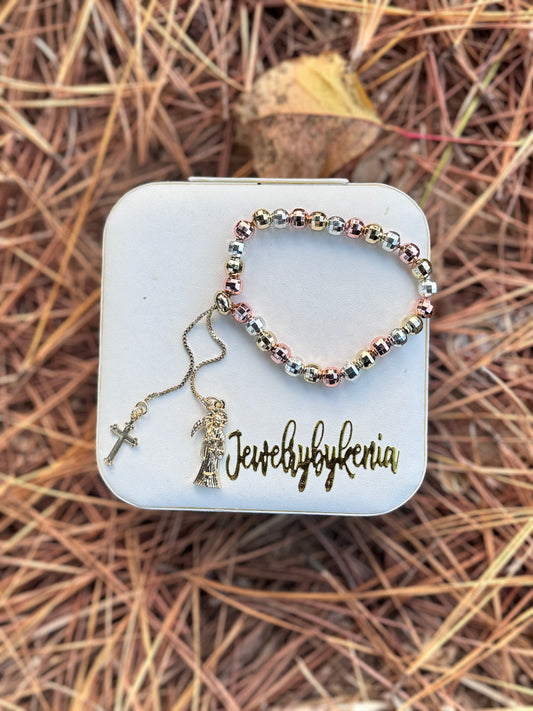Santa Muerte Rosario Bracelet