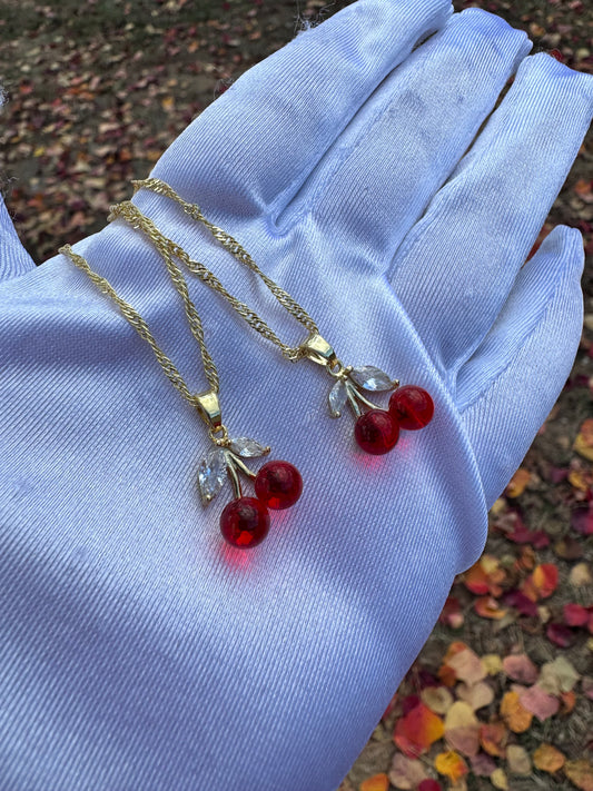 Red Round Cherry Necklace