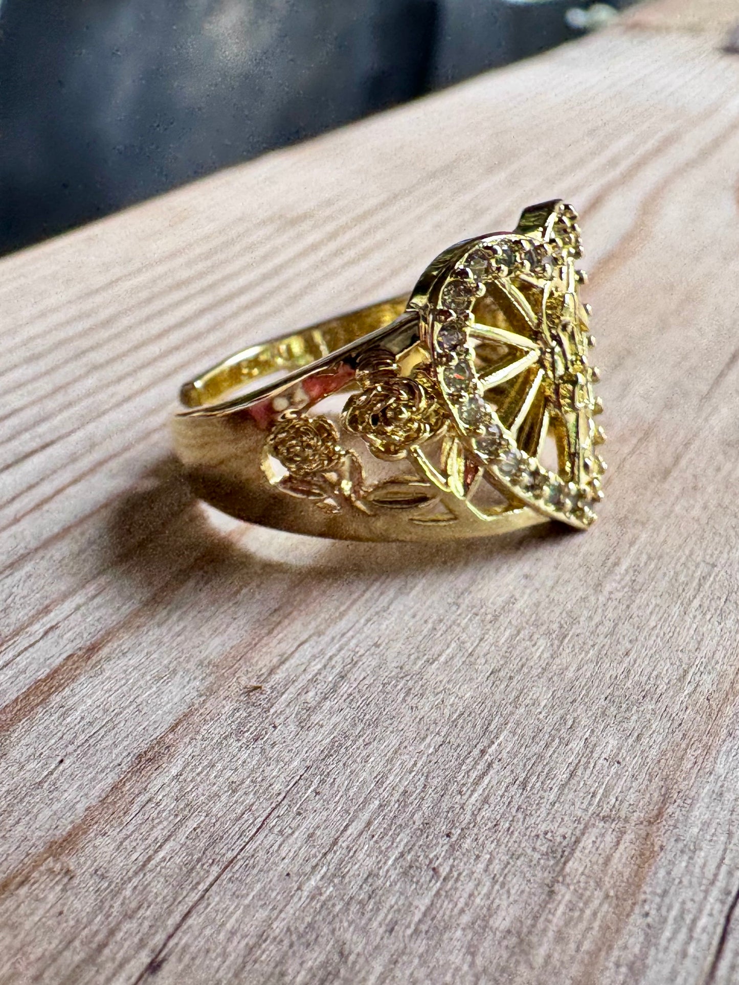 Santa Muerte Heart Adjustable Ring